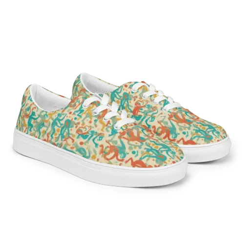 Tangerine Troupe on a Men's Lace-Up Canvas Shoes