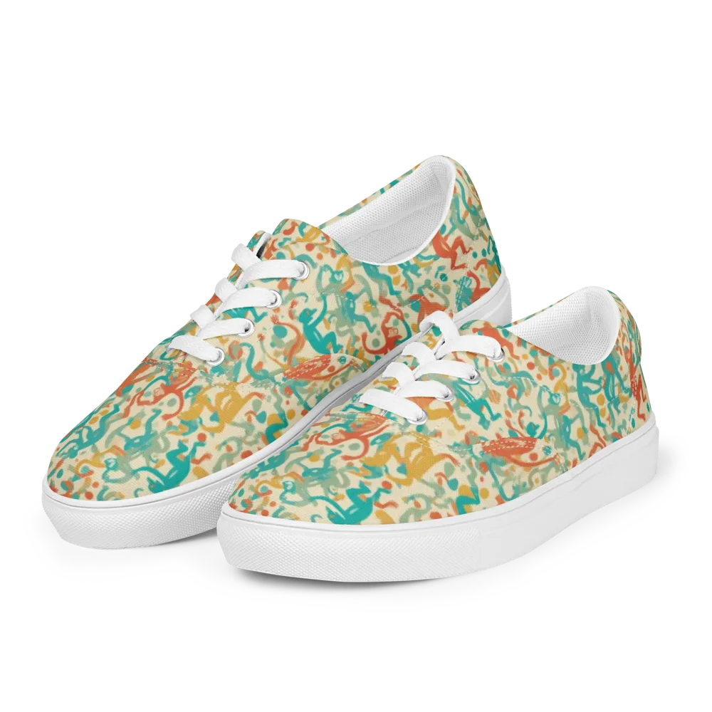 Tangerine Troupe on Men's Lace-Up Canvas Shoes — Left Front