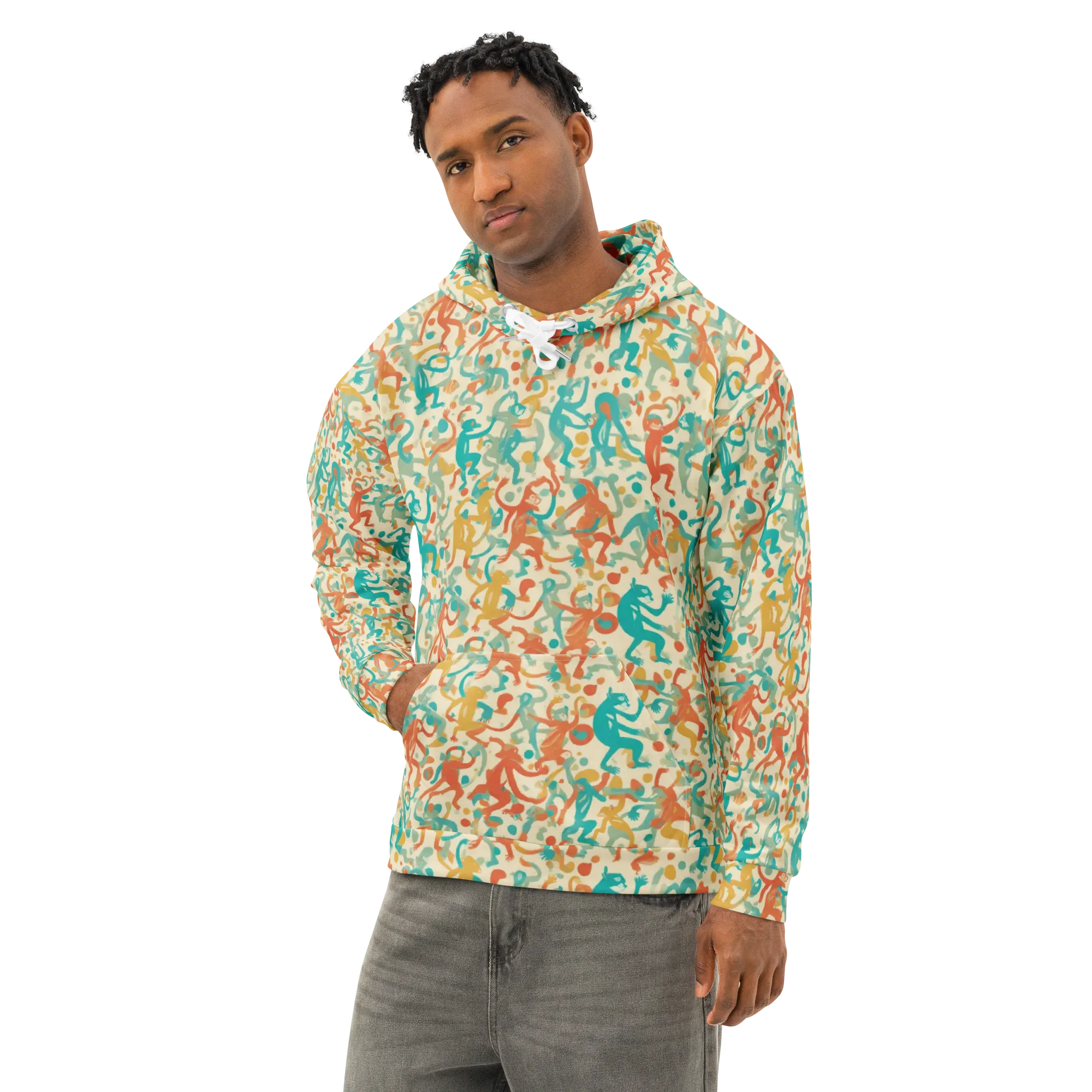 Tangerine Troupe on Cotton Hoodie — Left Front