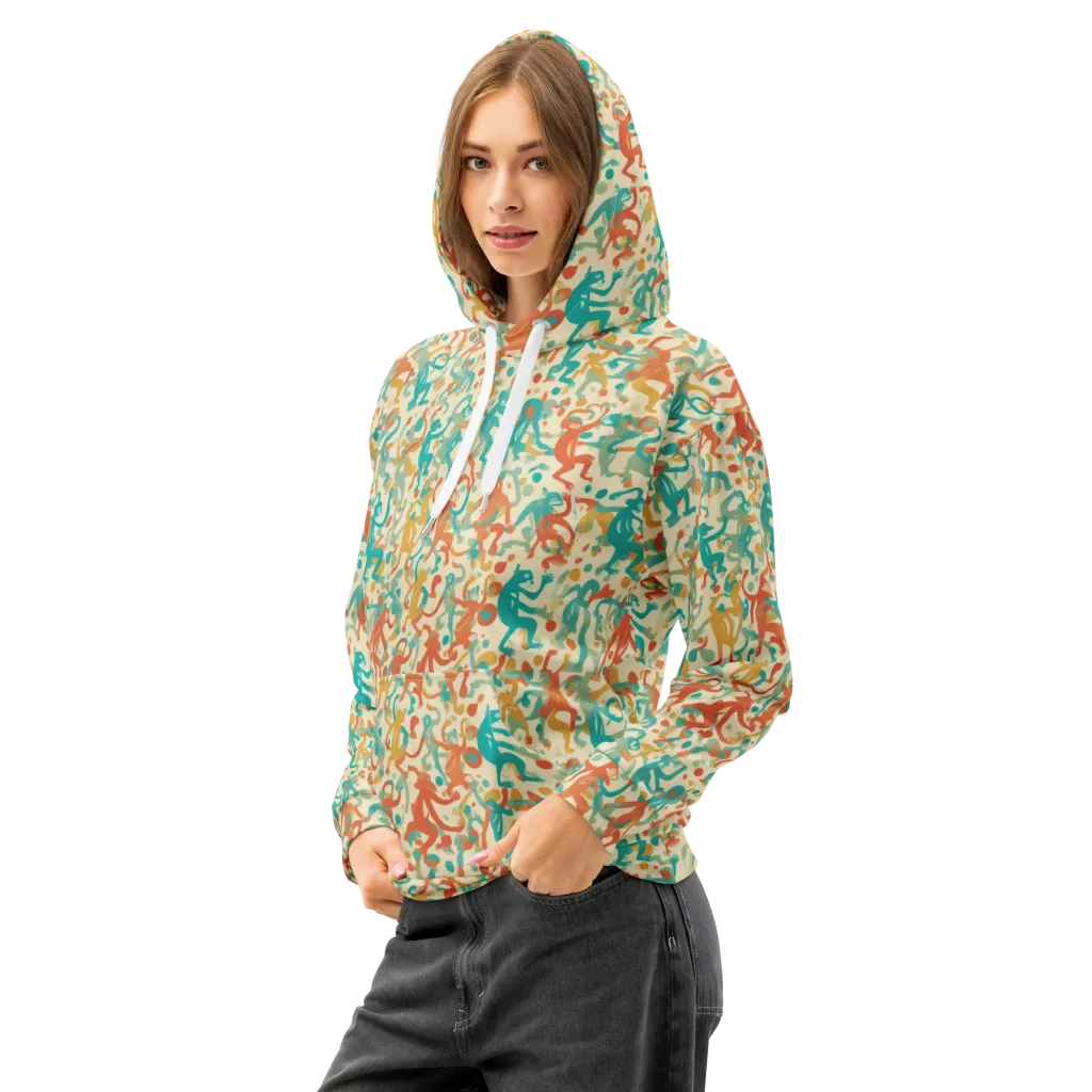 Tangerine Troupe on Cotton Hoodie — Left Front