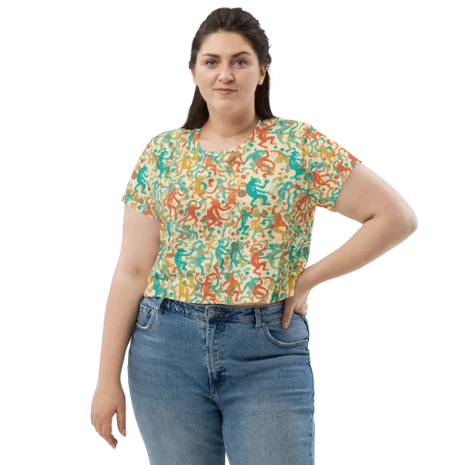 Tangerine Troupe on a Crop Tee