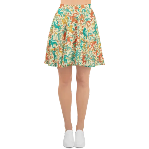 Tangerine Troupe on a Skater Skirt