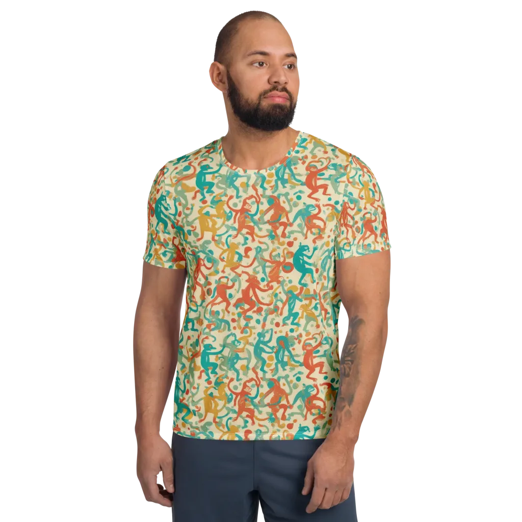 Tangerine Troupe on Men's Athletic T-Shirt — Front