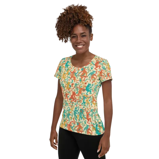 Tangerine Troupe on a Women's Athletic T-Shirt