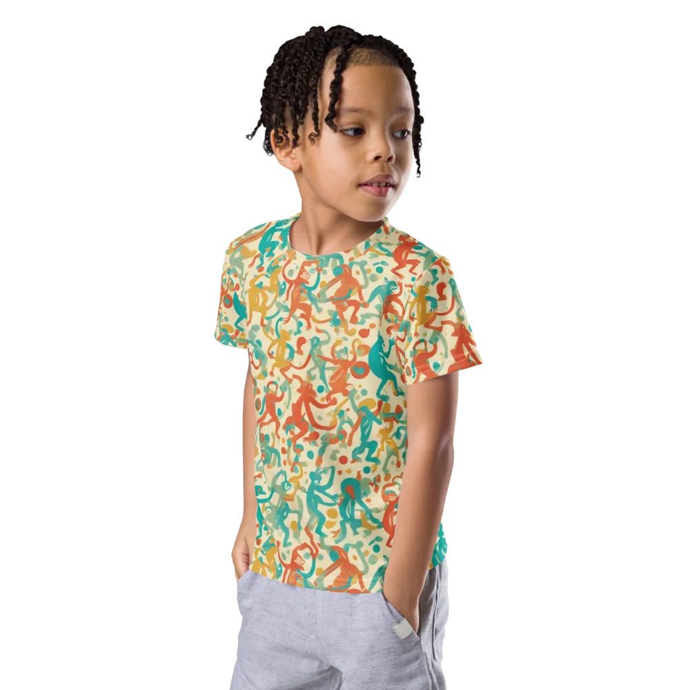 Tangerine Troupe on Kids Crew Neck T-Shirt — Left Front