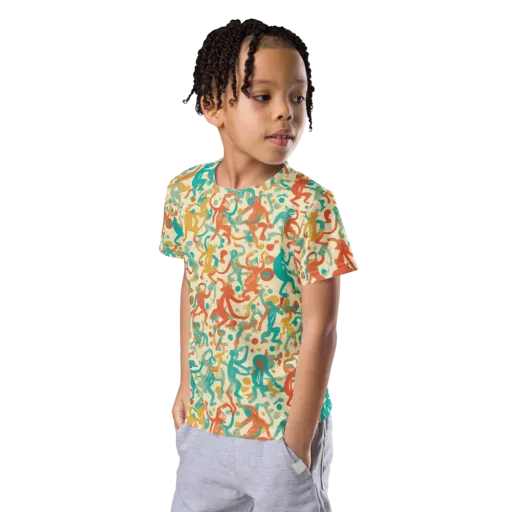 Tangerine Troupe on a Kids Crew Neck T-Shirt
