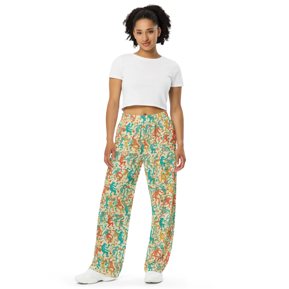 Tangerine Troupe on Wide-Leg Pants — Front