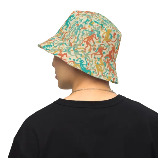 Tangerine Troupe on a Reversible Bucket Hat