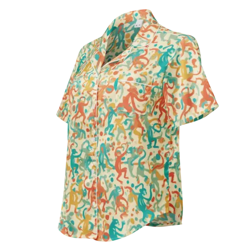 Tangerine Troupe on a Women's Short Sleeve Pajama Top