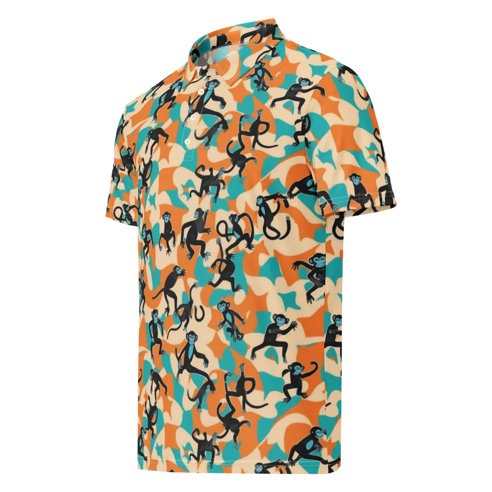 Jungle Jitter on Men's Slim Fit Polo Shirt — Left Front