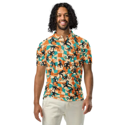 Jungle Jitter on a Men's Slim Fit Polo Shirt