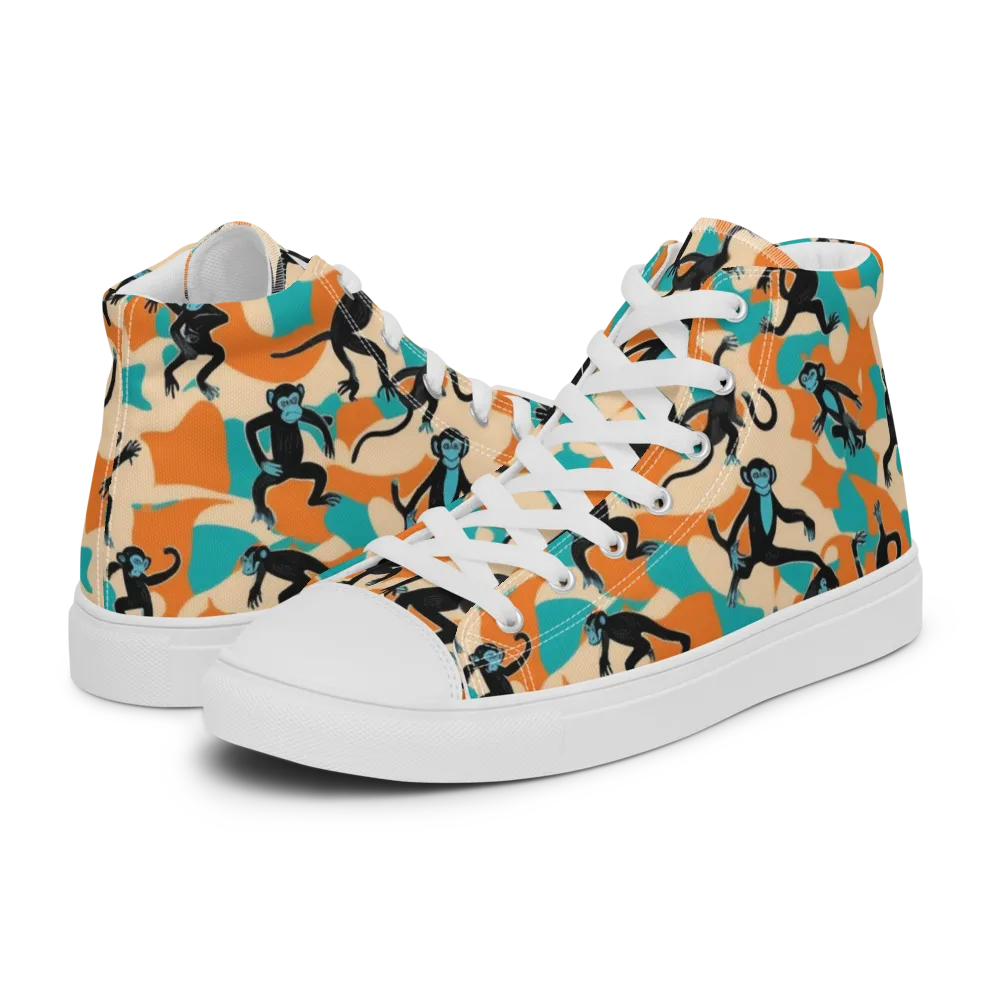Jungle Jitter on Men's High Top Canvas Shoes — Left