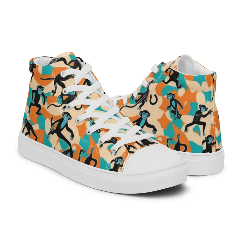 Jungle Jitter on Men's High Top Canvas Shoes — Right