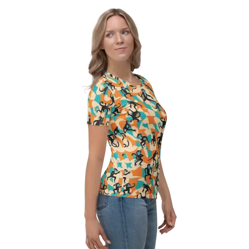 Jungle Jitter on a Women's Crew Neck T-Shirt