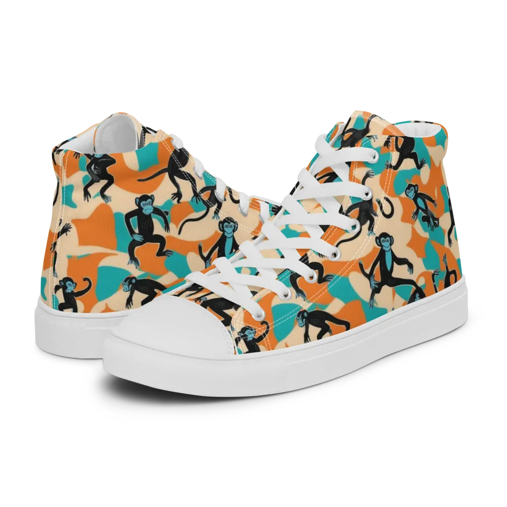 Jungle Jitter on Women's High Top Canvas Shoes — Left