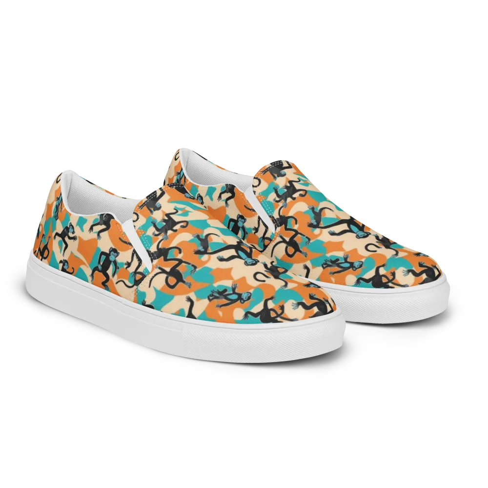 Jungle Jitter on Men's Slip-On Canvas Shoes — Right Front