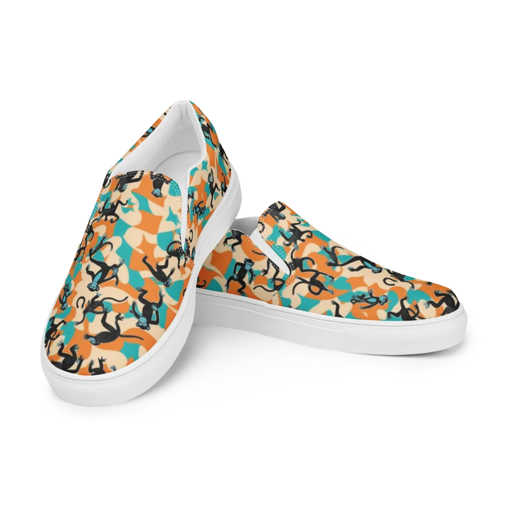 Jungle Jitter on Men's Slip-On Canvas Shoes — Left Front