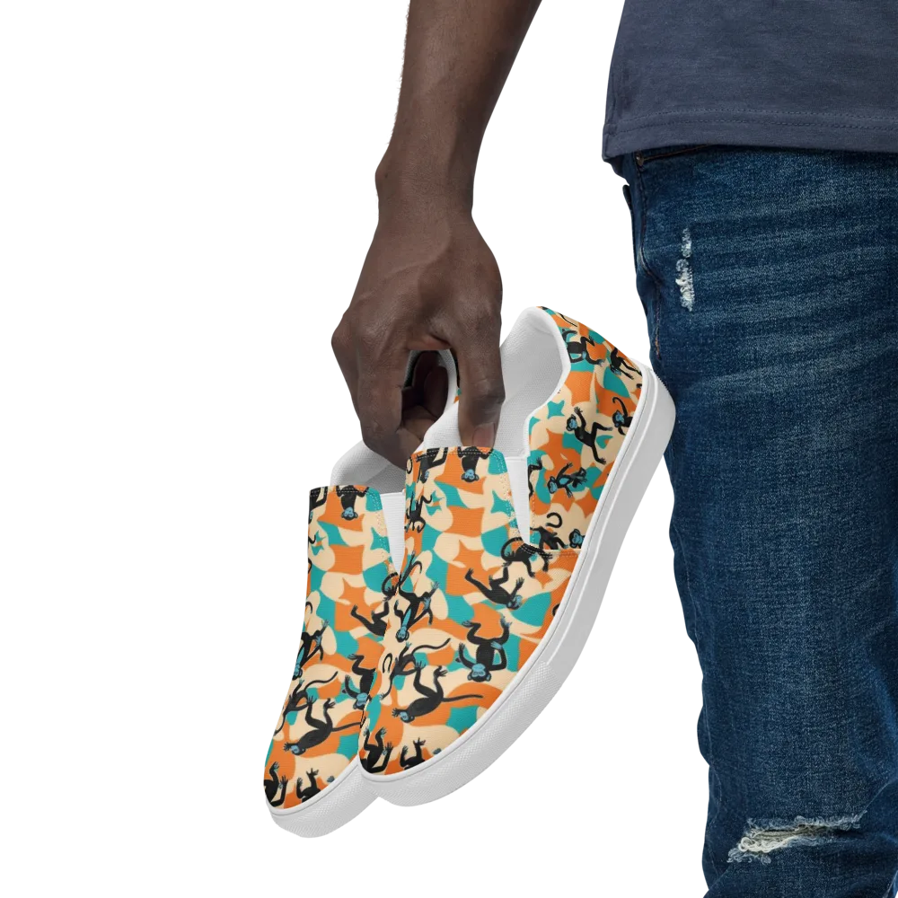 Jungle Jitter on Men's Slip-On Canvas Shoes — Left Front