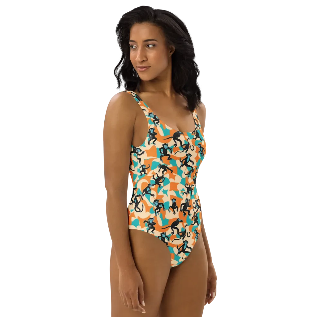 Jungle Jitter on One-Piece Swimsuit — Right