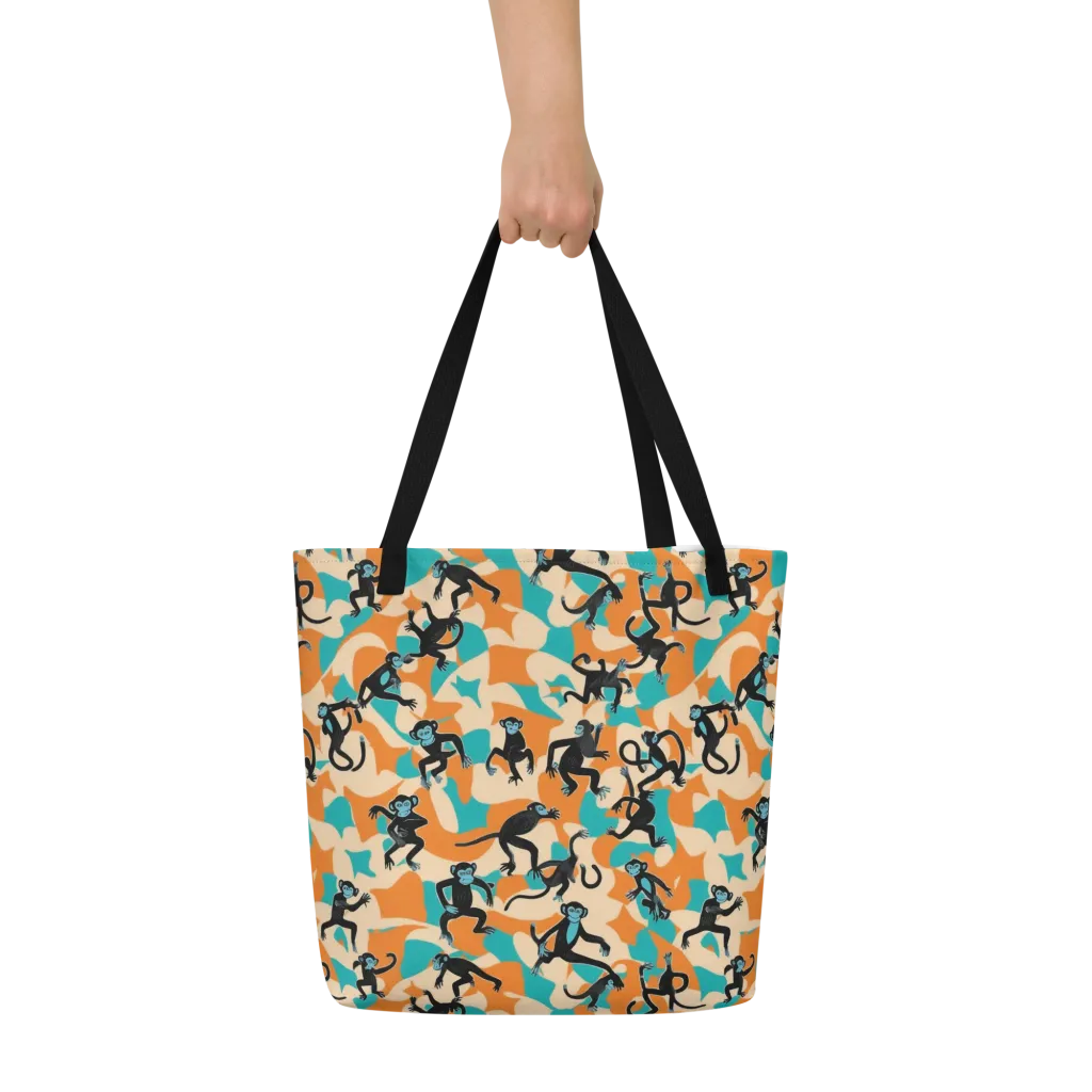 Jungle Jitter on Large Tote Bag W/ Pocket — Front