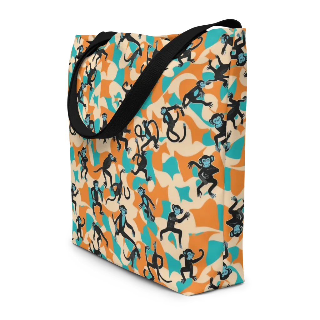 Jungle Jitter on Large Tote Bag W/ Pocket — Front