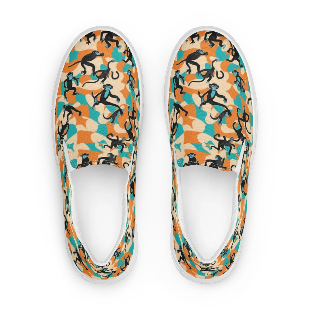 Jungle Jitter on Women's Slip-On Canvas Shoes — Front