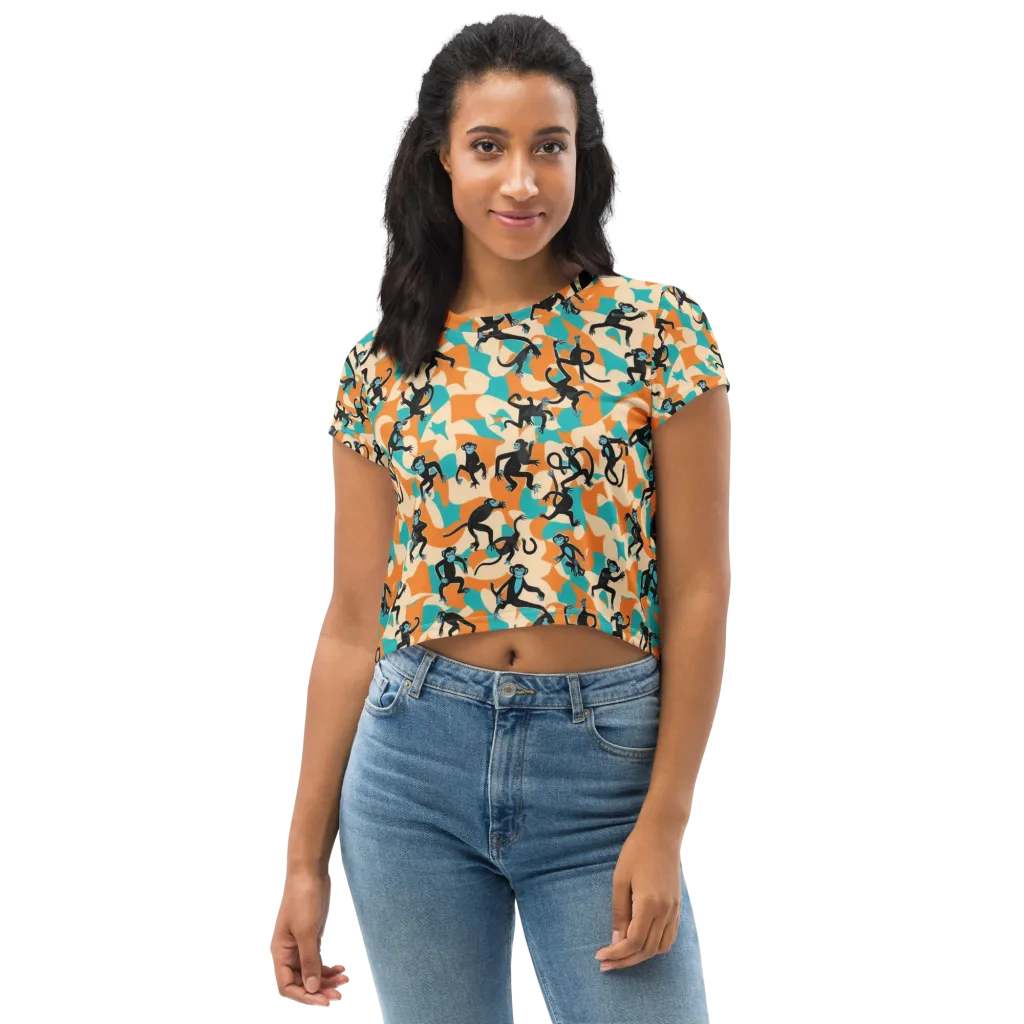 Jungle Jitter on Crop Tee — Front