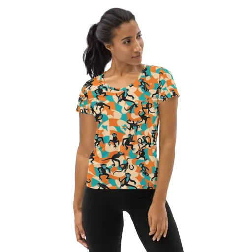 Jungle Jitter on a Women's Athletic T-Shirt