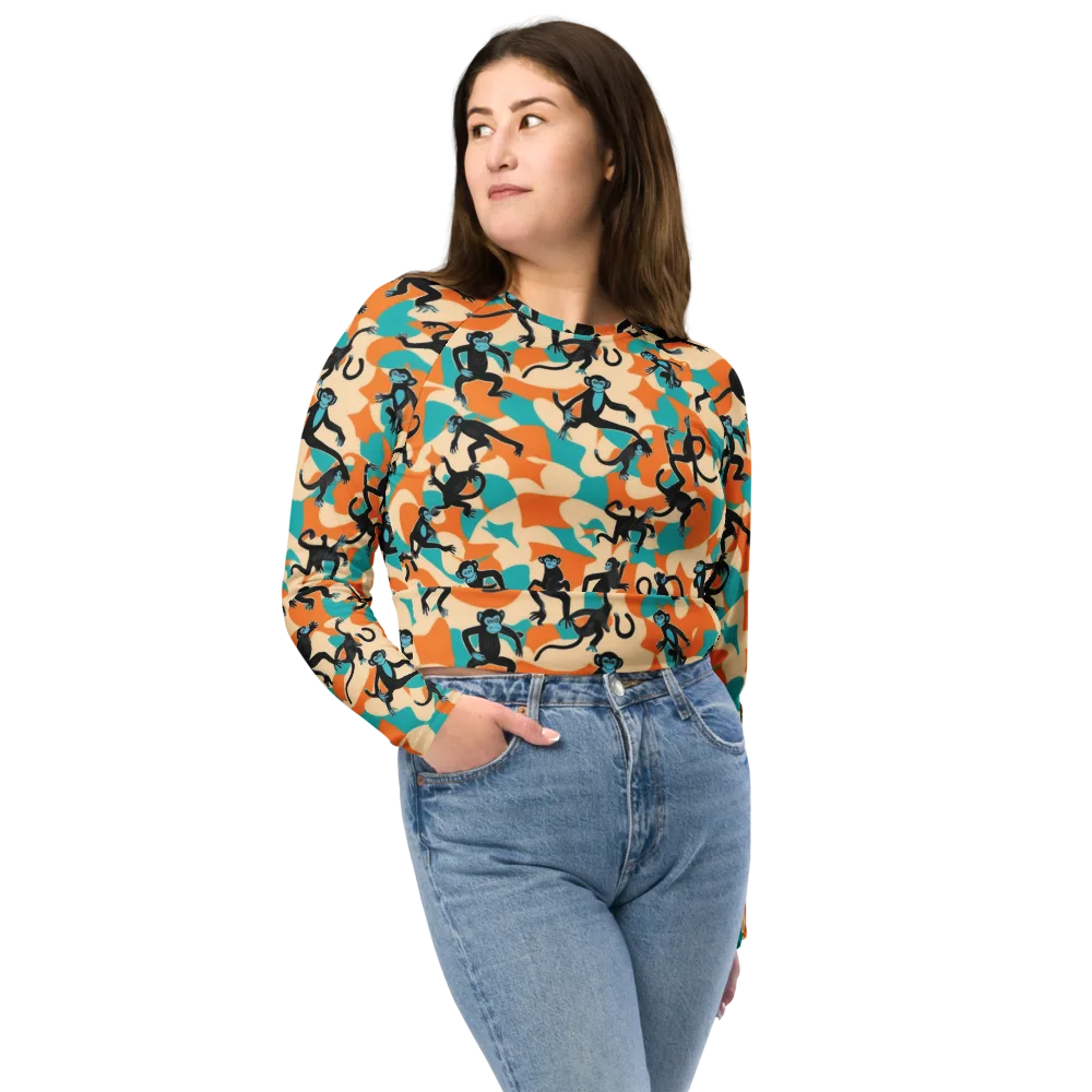 Jungle Jitter on Long Sleeve Crop Top — Front