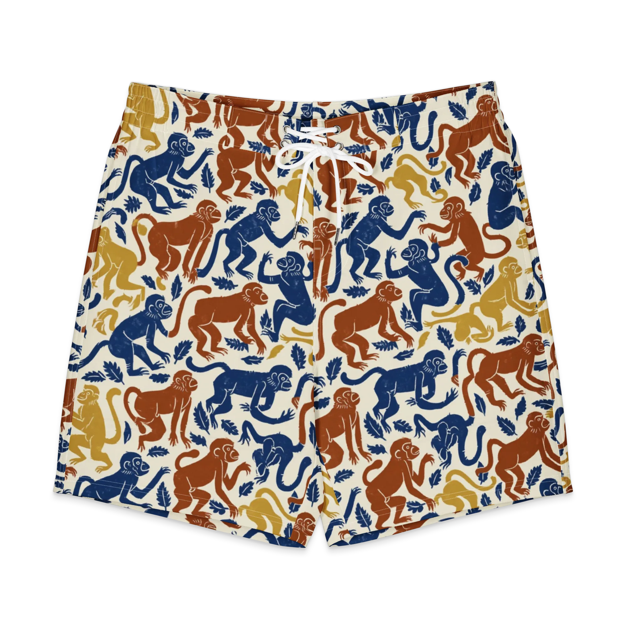 Indigo Monkey Garden on Men's Board Shorts — Front