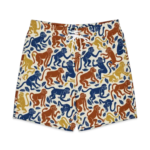 Indigo Monkey Garden on a Men's Board Shorts
