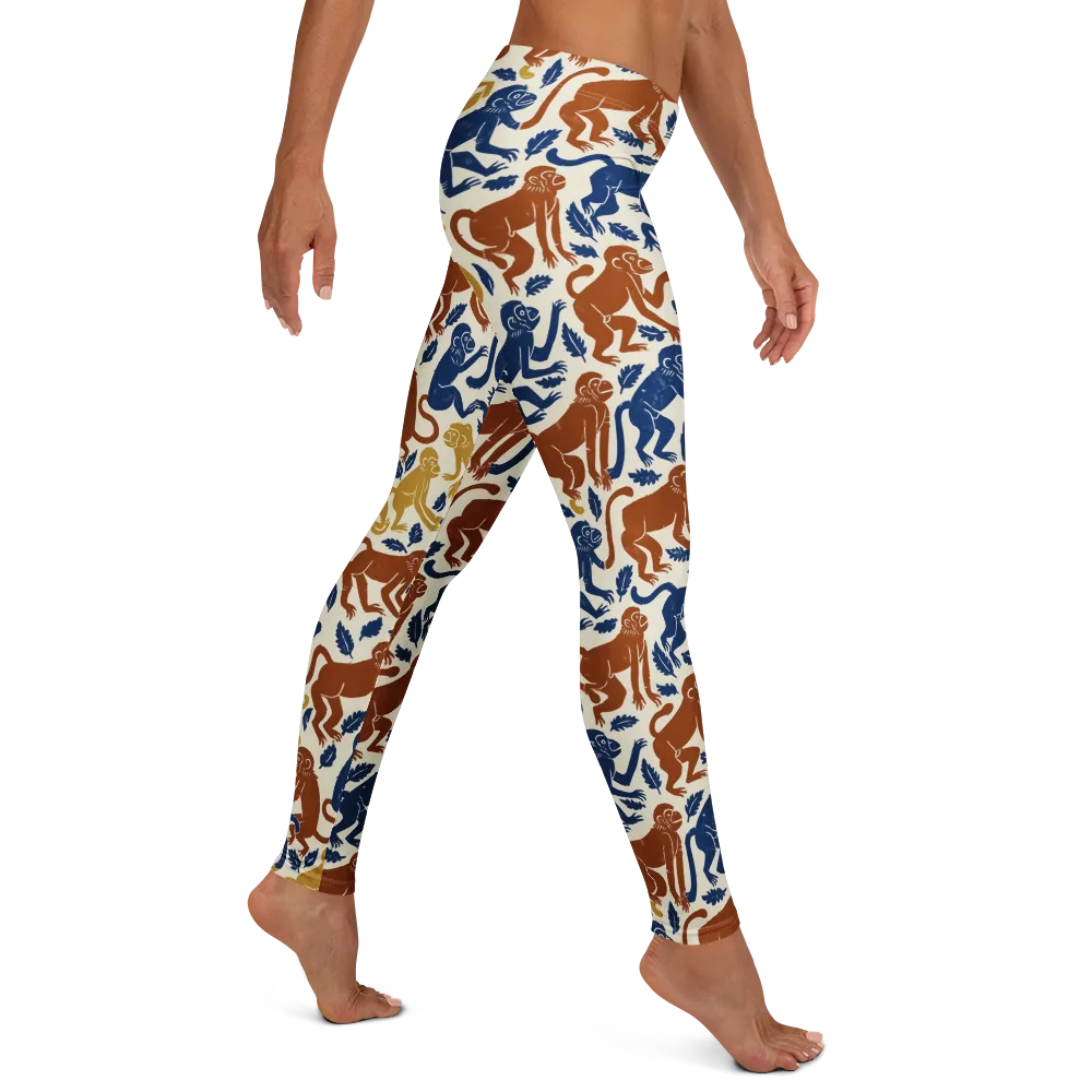 Indigo Monkey Garden on Leggings — Right