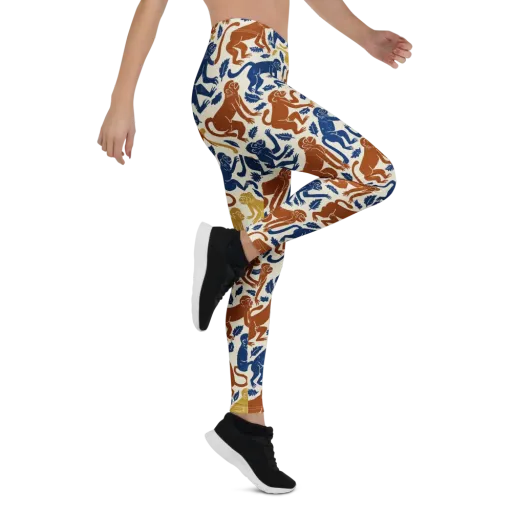 Indigo Monkey Garden on a Leggings