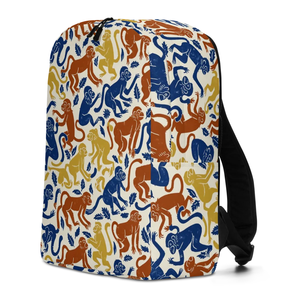 Indigo Monkey Garden on Minimalist Backpack — Left