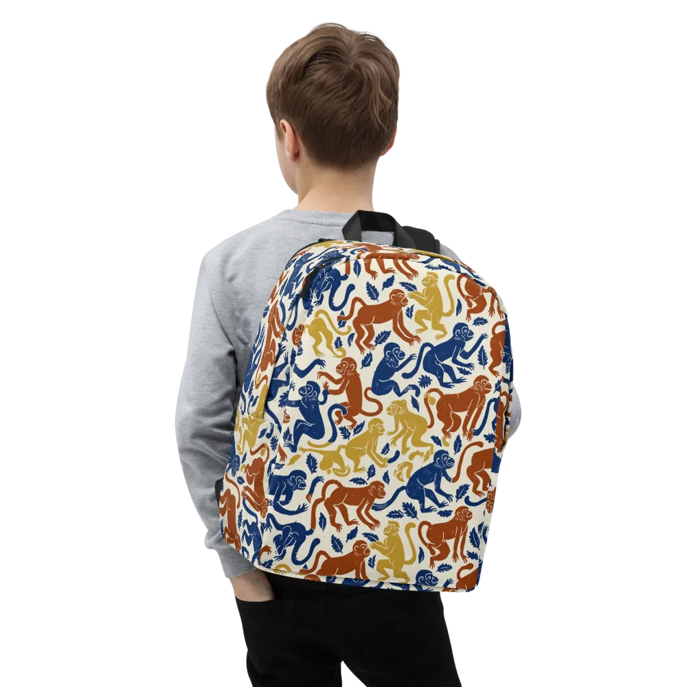 Indigo Monkey Garden on Minimalist Backpack — Zoomed-in