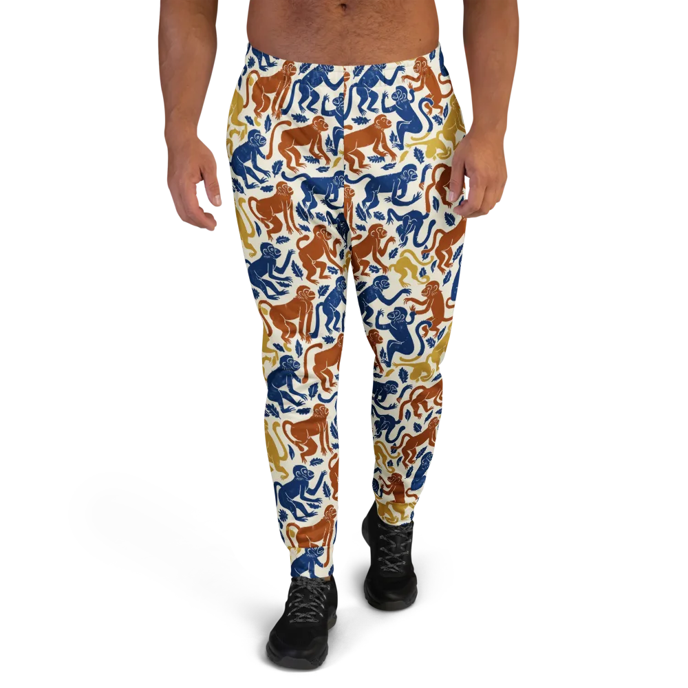 Indigo Monkey Garden on Men's Joggers — Front