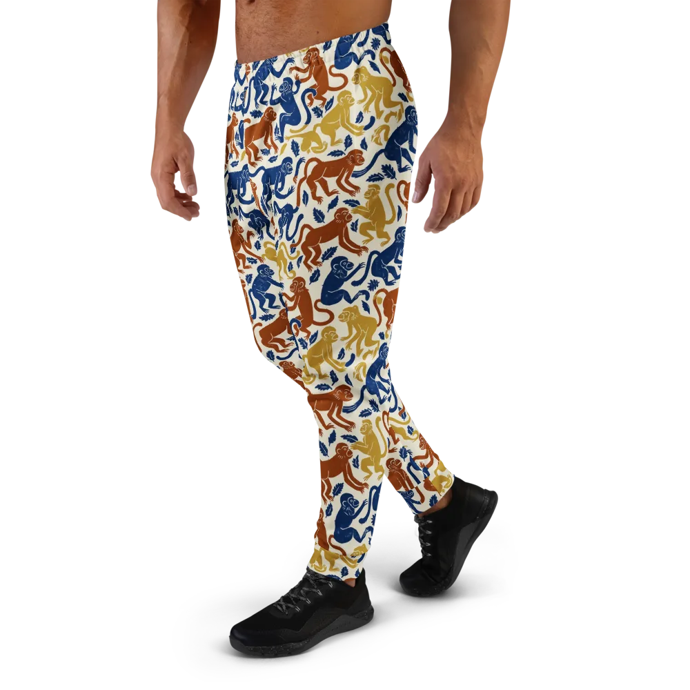 Indigo Monkey Garden on Men's Joggers — Left