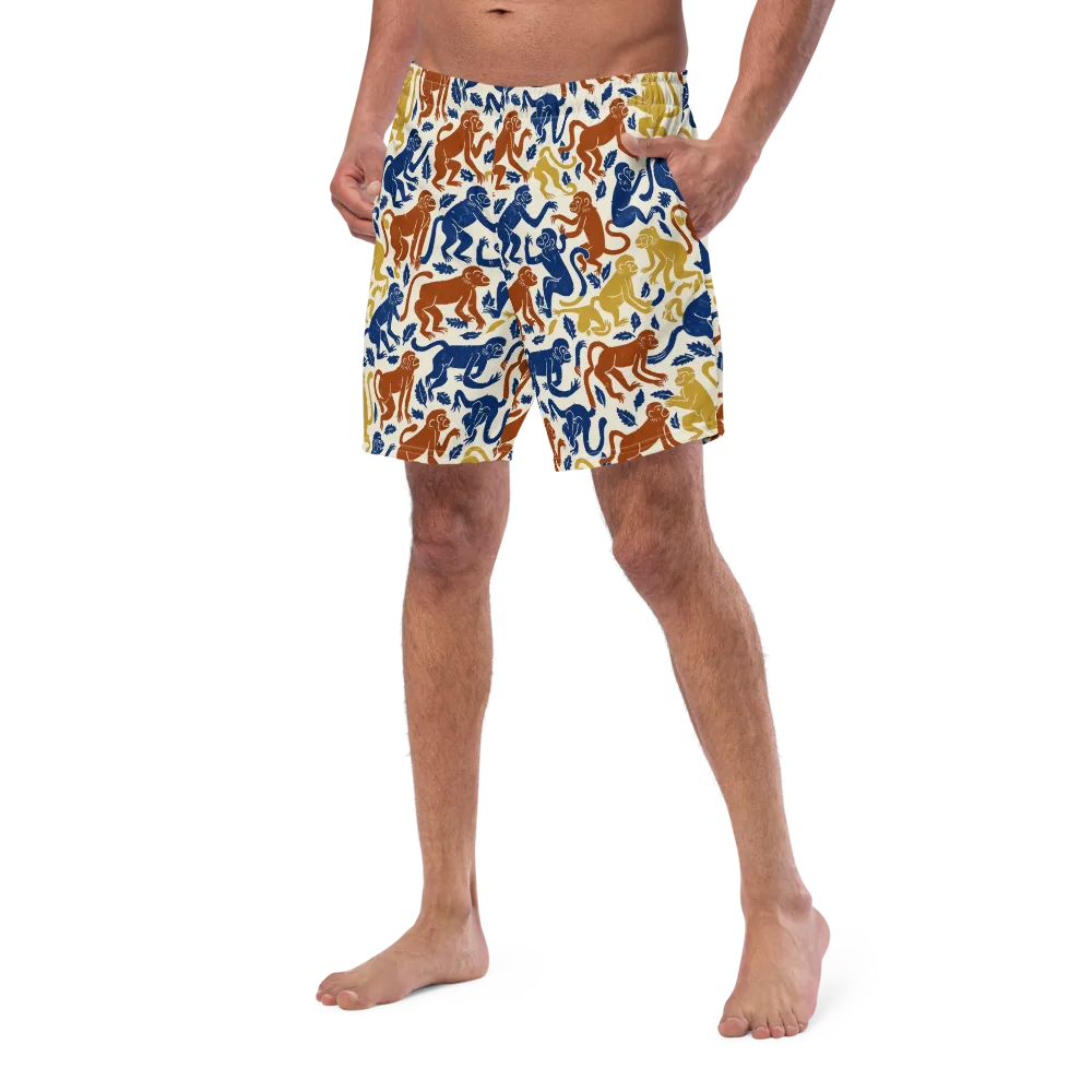 Indigo Monkey Garden on Swim Trunks — Left Front