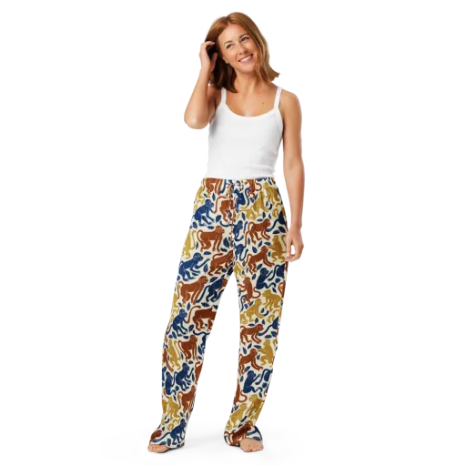 Indigo Monkey Garden on a Women's Pajama Pants