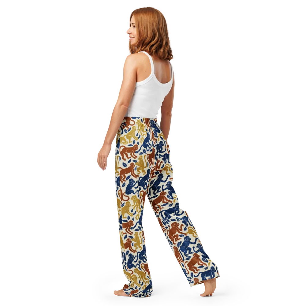 Indigo Monkey Garden on Women's Pajama Pants — Back