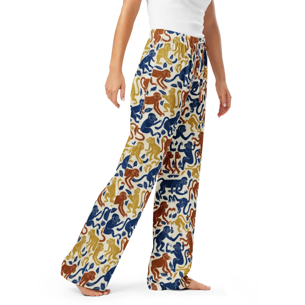 Indigo Monkey Garden on Women's Pajama Pants — Right Front