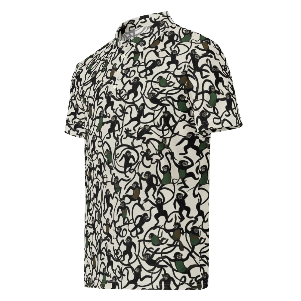 Canopy Capers on Men's Slim Fit Polo Shirt — Left Front