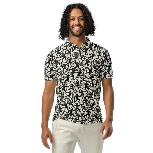 Canopy Capers on a Men's Slim Fit Polo Shirt
