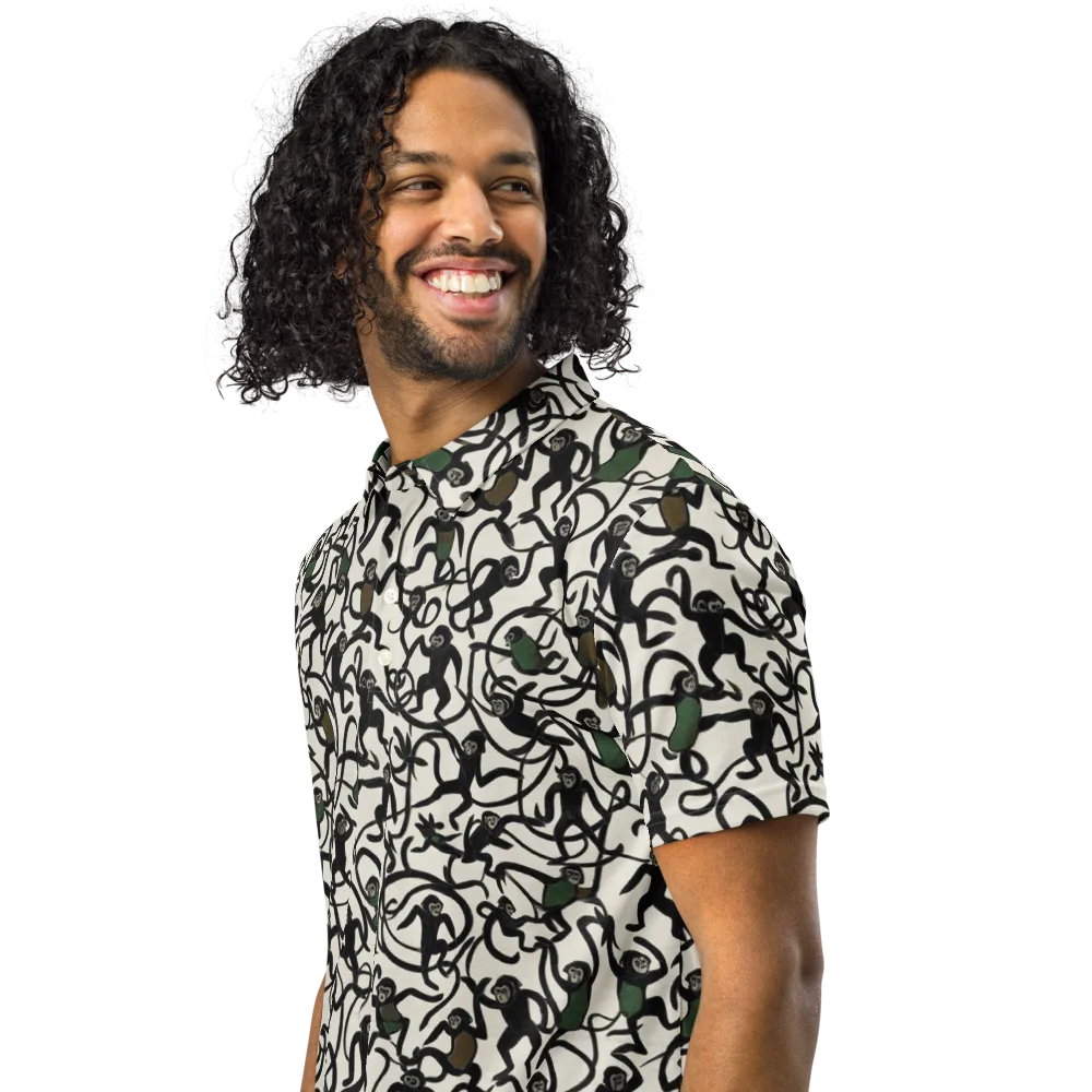 Canopy Capers on Men's Slim Fit Polo Shirt — Left Front