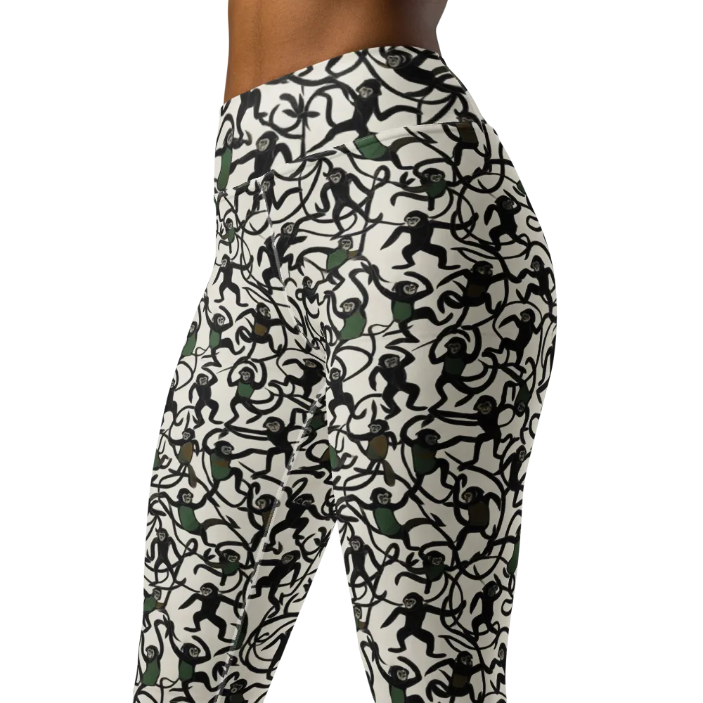 Canopy Capers on Yoga Leggings — Left Front