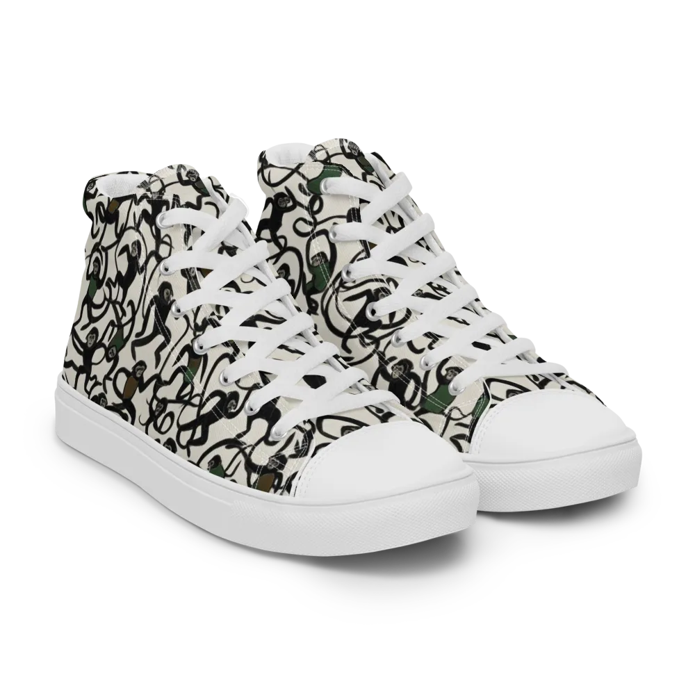 Canopy Capers on Men's High Top Canvas Shoes — Right Front