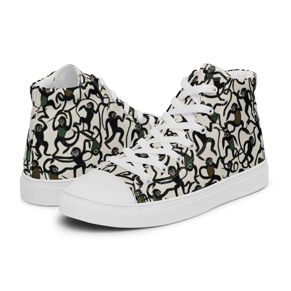 Canopy Capers on Men's High Top Canvas Shoes — Left