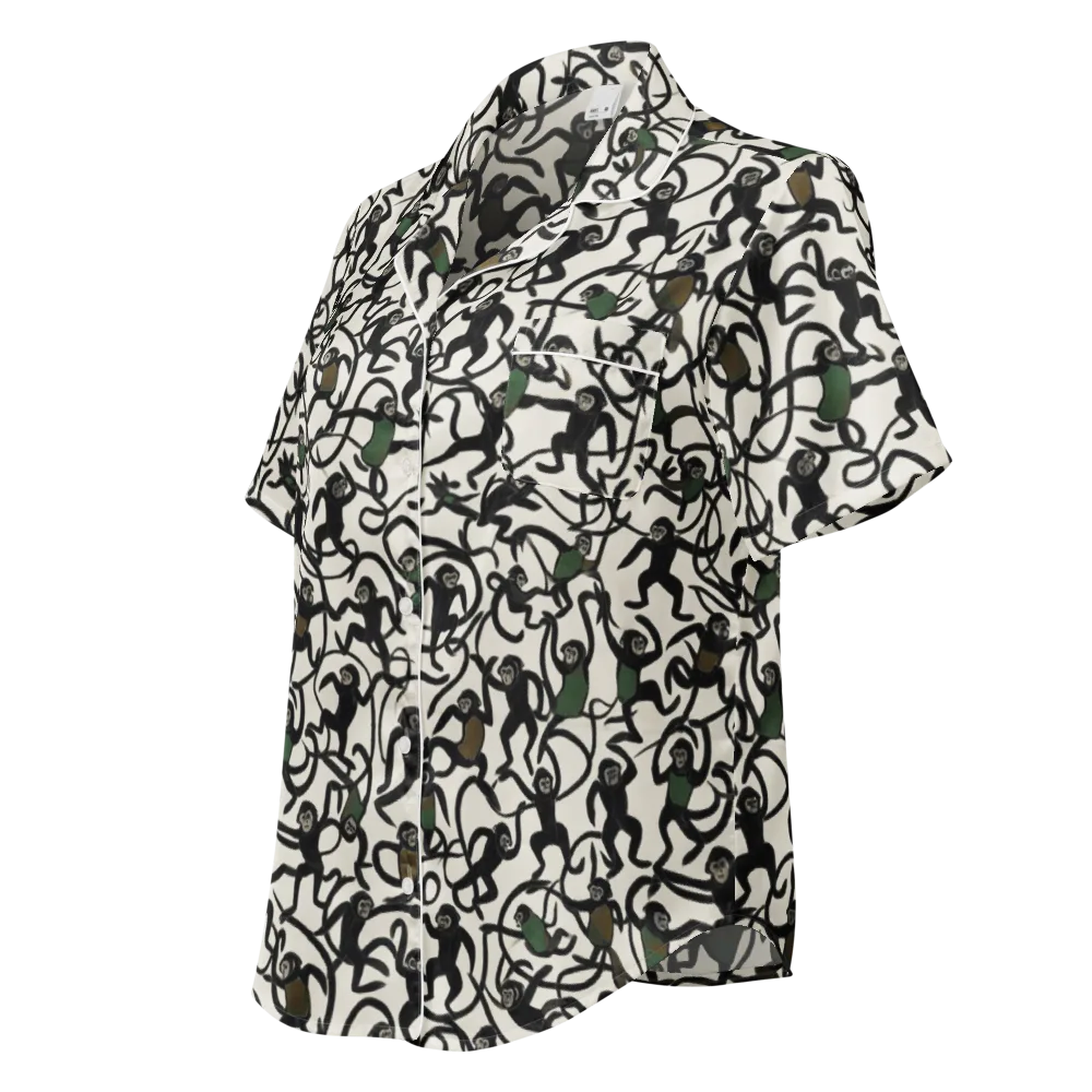Canopy Capers on Women's Short Sleeve Pajama Top — Left Front