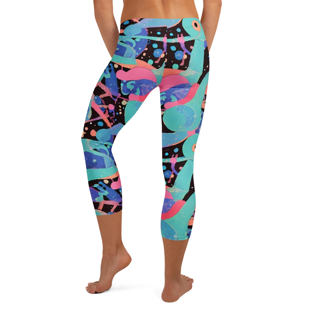Candy Orbit on Capri Leggings — Back