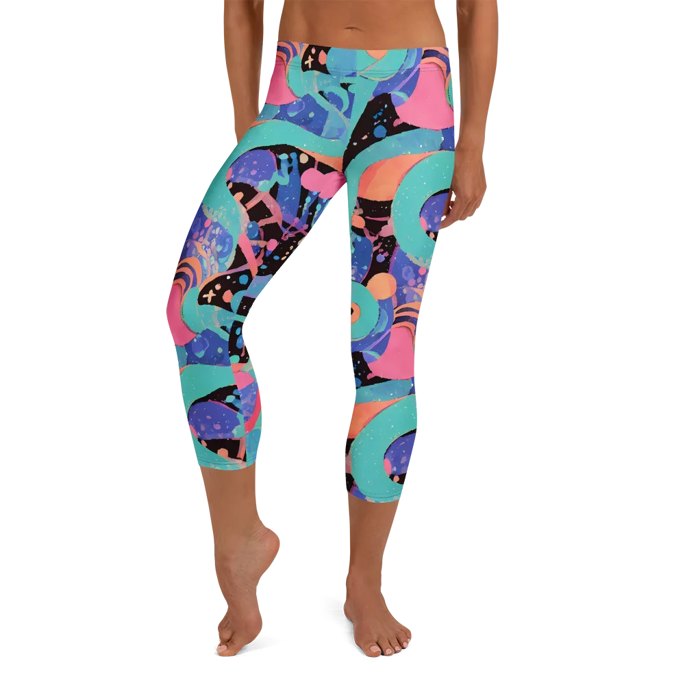 Candy Orbit on Capri Leggings — Front